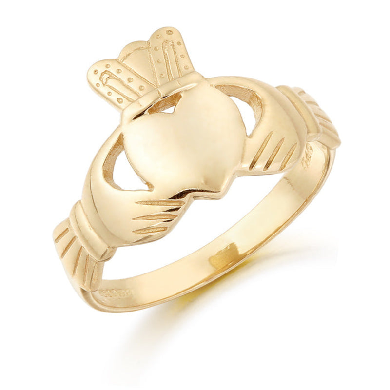 Plain Claddagh Ring - 9ct Yellow Gold