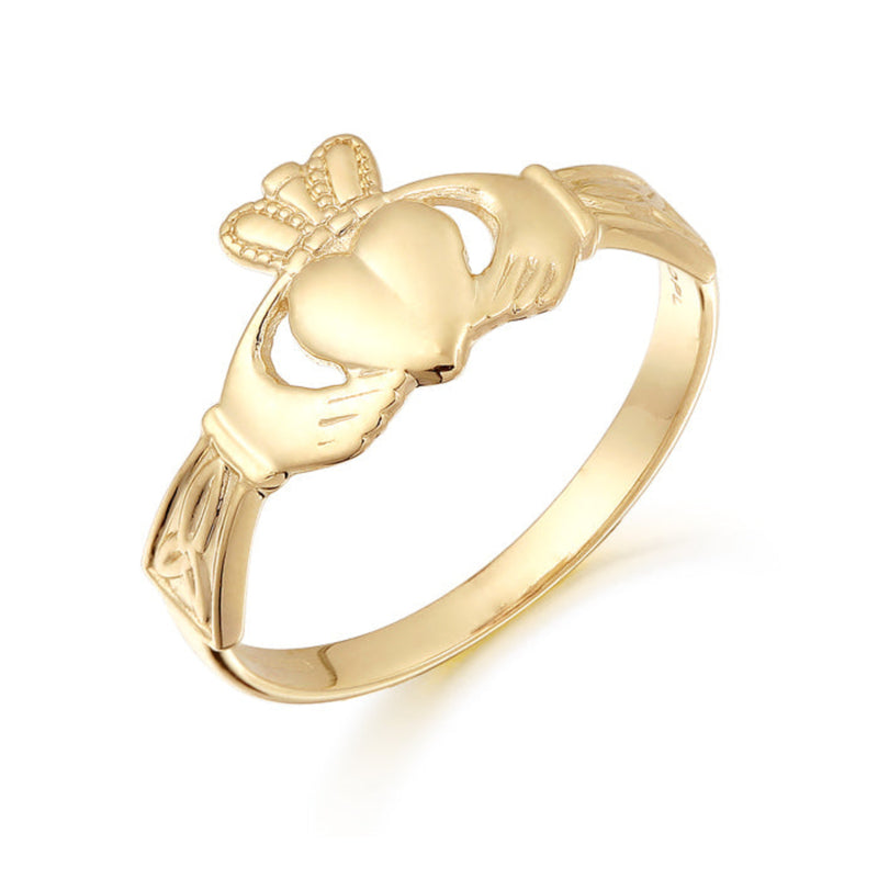 Claddagh & Celtic Knot Ring - 9ct Gold