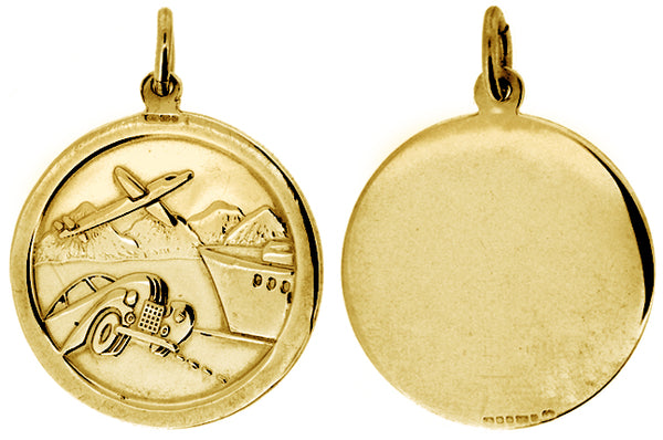 Round St. Christopher Medal 10mm - 9ct Gold