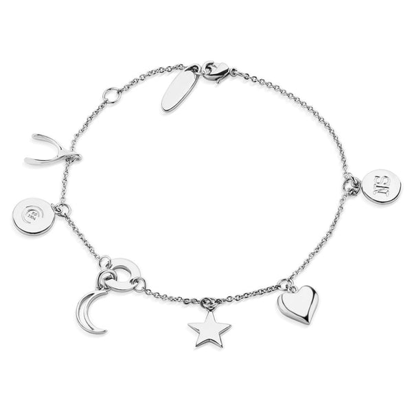 Multi Charms Bracelet - Silver Plated