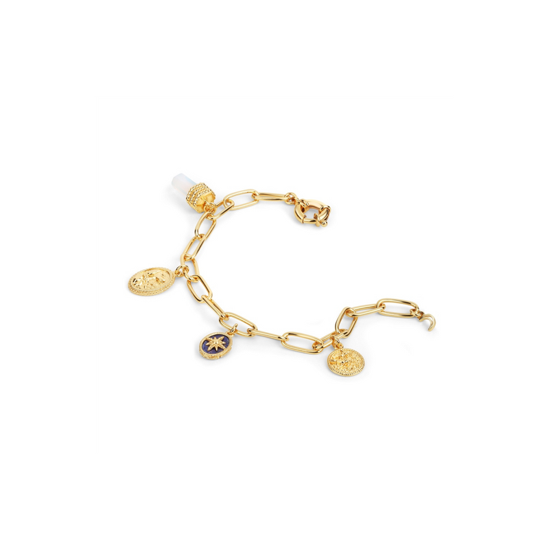 Gold Plated Bracelet with Opalite Charms