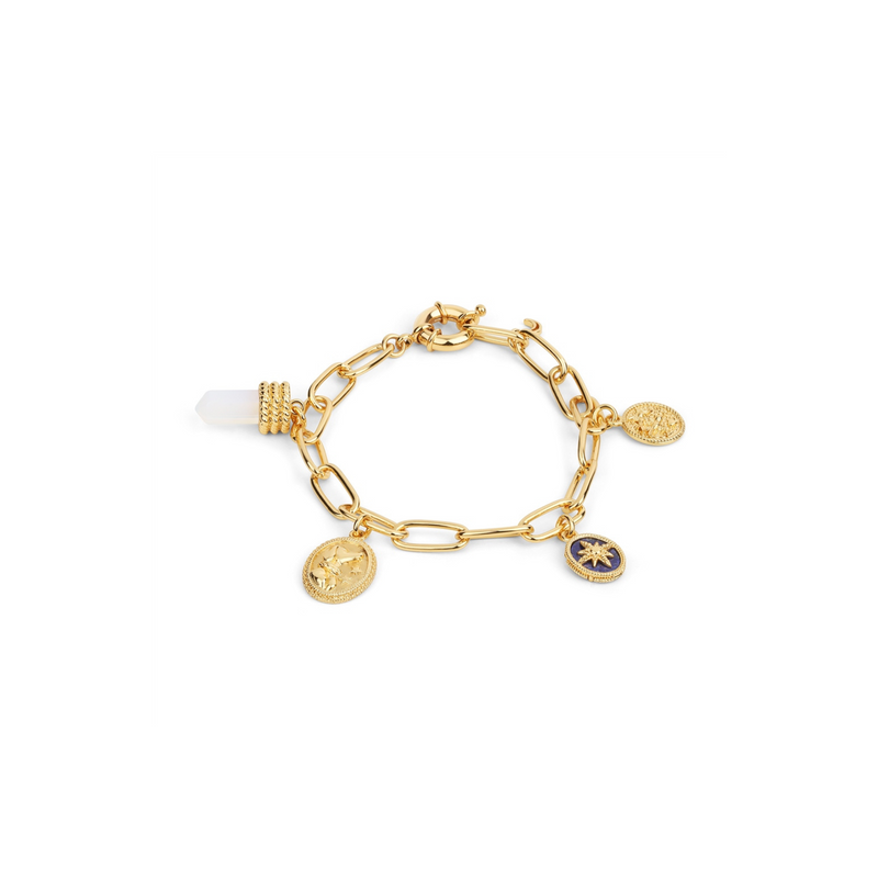 Gold Plated Bracelet with Opalite Charms