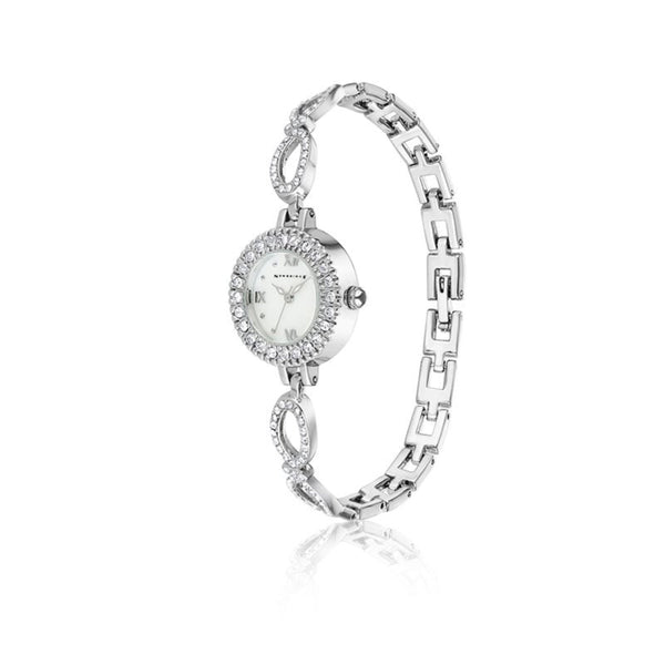 Ladies Watch Link Bracelet Double Clasp - Sterling Silver