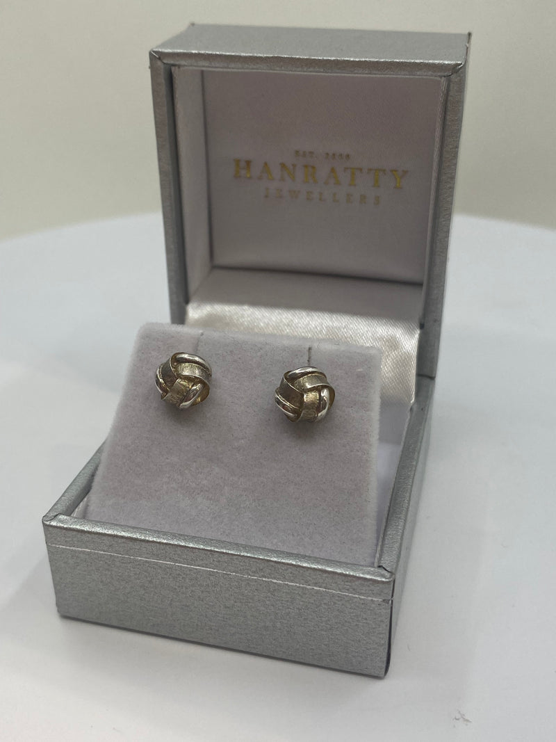 Knot Stud Earrings - Sterling Silver