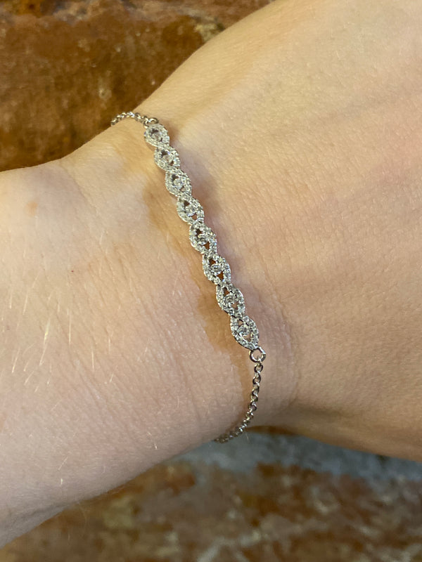 Fancy CZ Bracelet - Sterling Silver