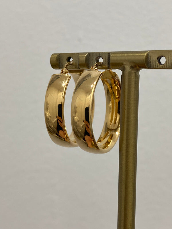 Plain Hoop Earrings 20mm - 9ct Gold