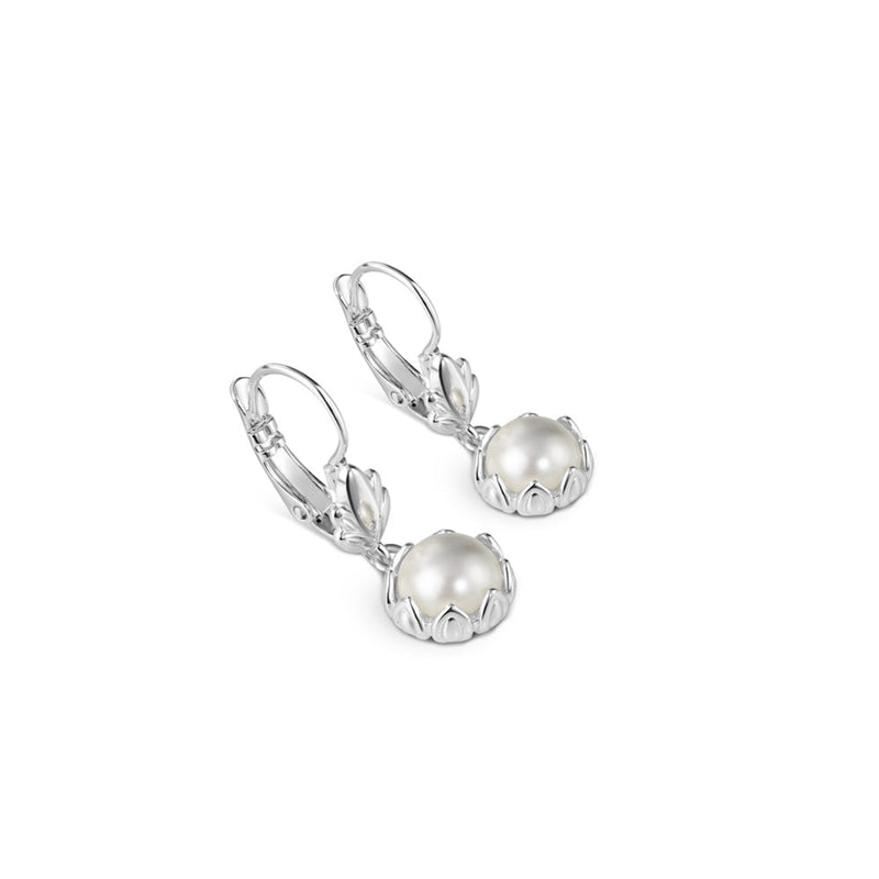 Pearl Leaf Drop Earrings