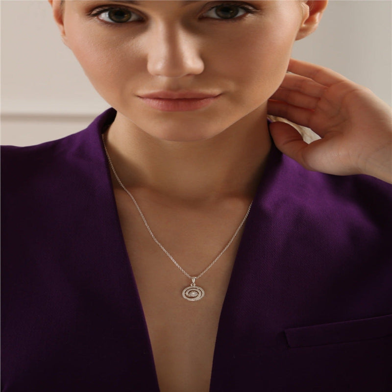 Spiral Pendant With Clear Stones