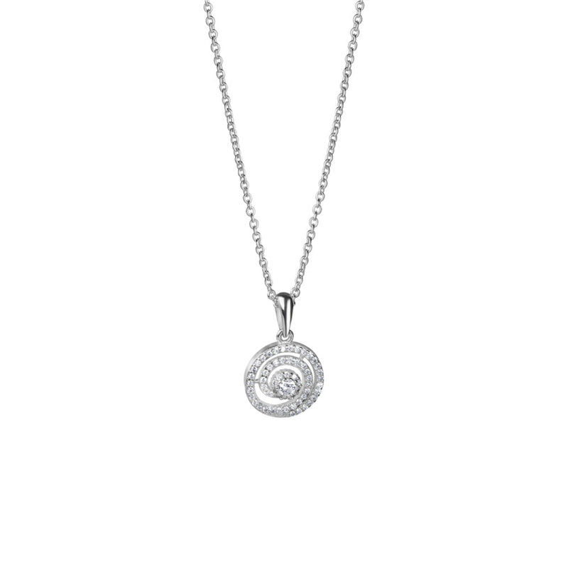 Spiral Pendant With Clear Stones