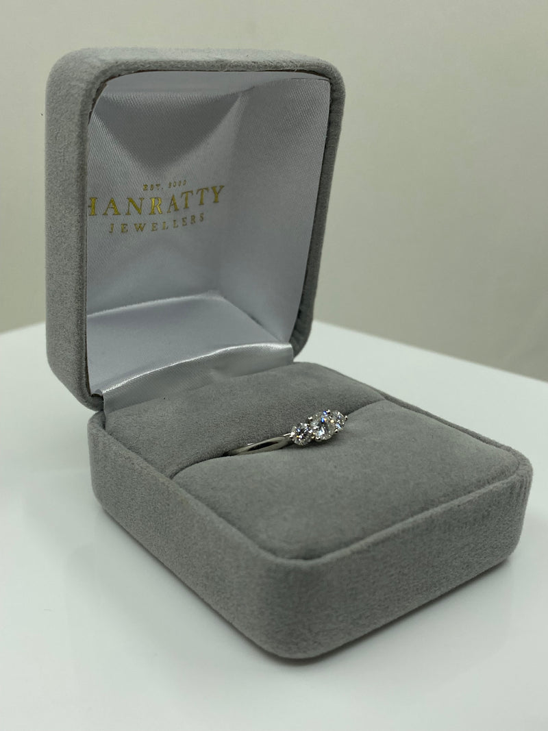 3 Stone All Diamond Trilogy Ring