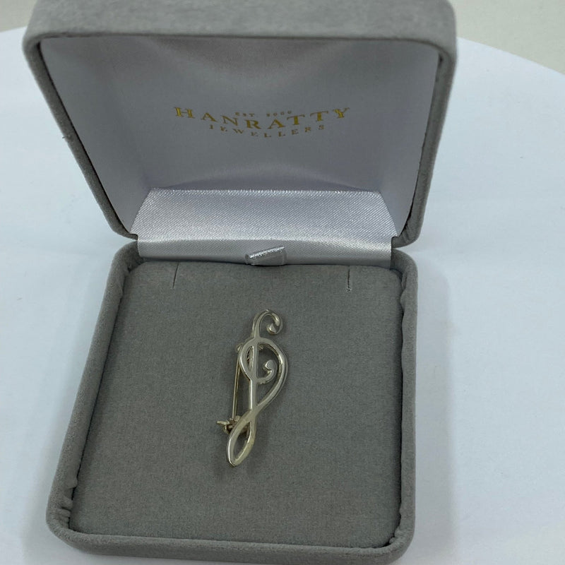 Music Note Brooch - Sterling Silver