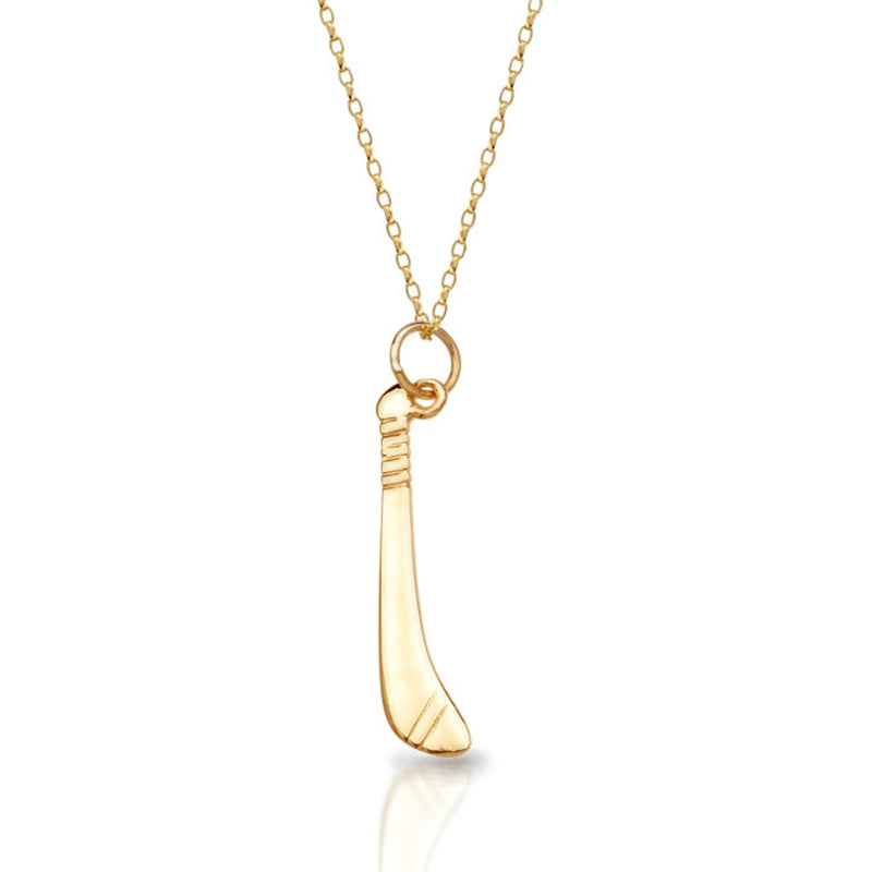 Camogie/Hurley Stick Pendant 35mm- 9ct Yellow Gold