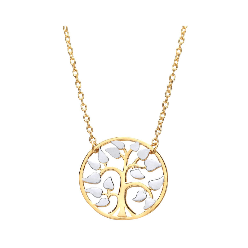 2 Coloured Tree Of Life Pendant 17"- 9ct Gold