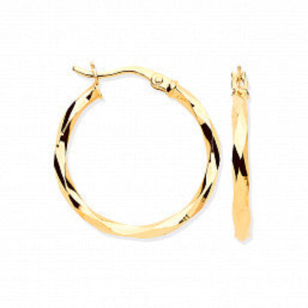 Faceted Hoop Earrings - 22mm