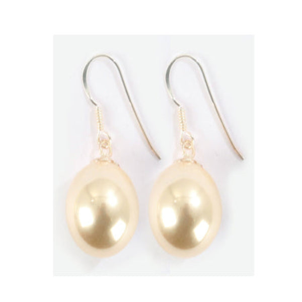 8mm Pearl Drop Earrings - Silver