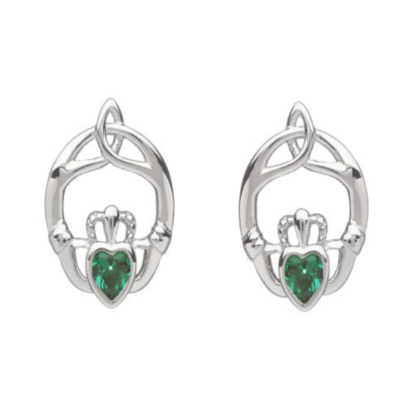 Children May Birthstone Stud Earrings - Sterling Silver