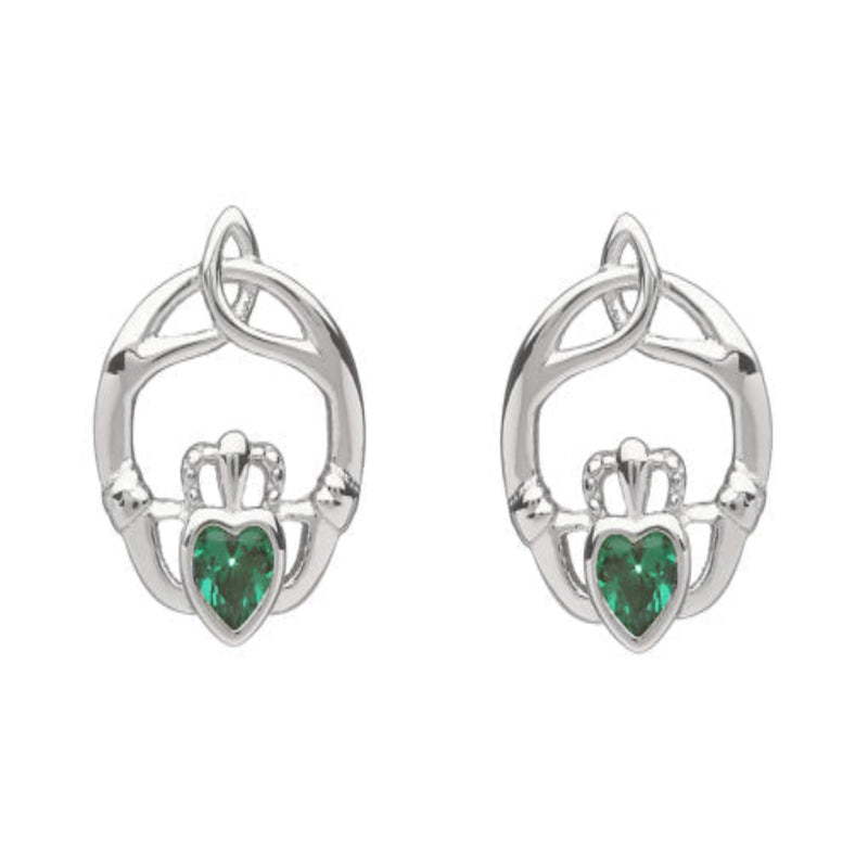 Children May Birthstone Stud Earrings - Sterling Silver