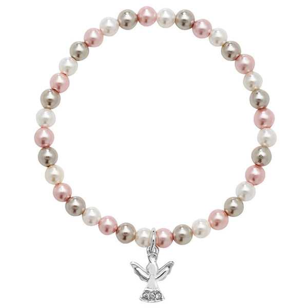 Pearl Bracelet & Angel Pendant Set