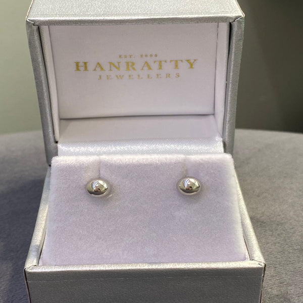 Ball Studs 5mm - 9ct White Gold