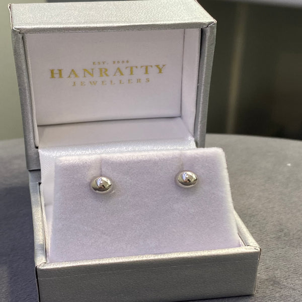 Ball Studs 5mm - 9ct White Gold