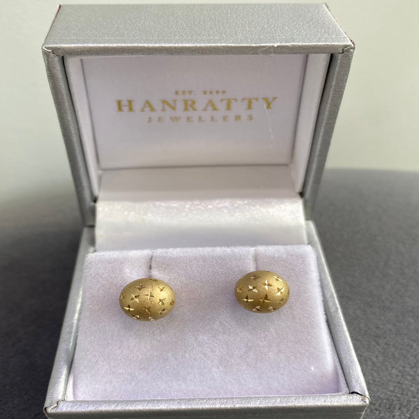 Round Stud Earrings - 9ct Yellow Gold