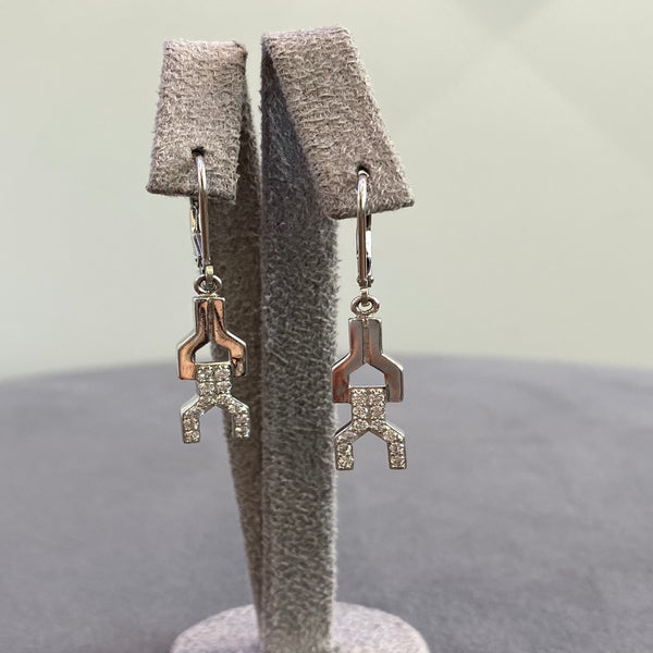 CZ Fancy Drop Earrings - Sterling Silver