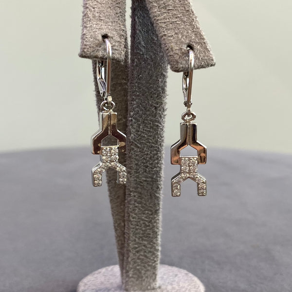 CZ Fancy Drop Earrings - Sterling Silver