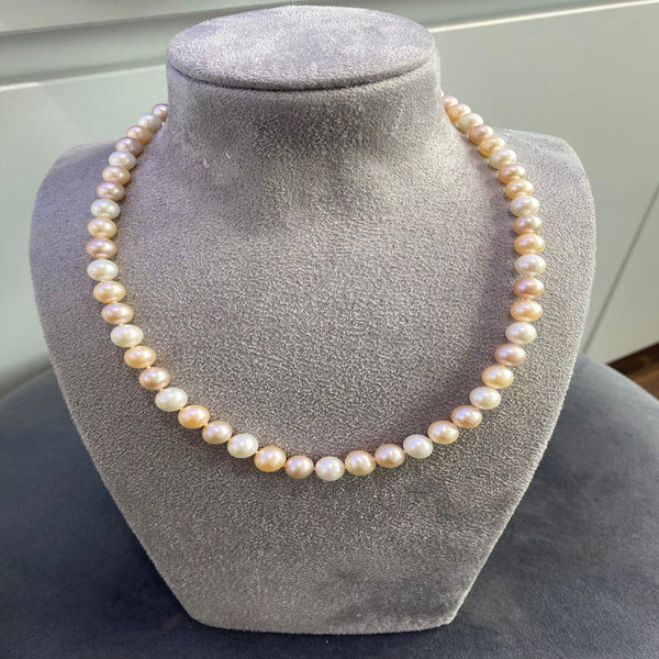 Pearl Necklace - 9ct Yellow Gold