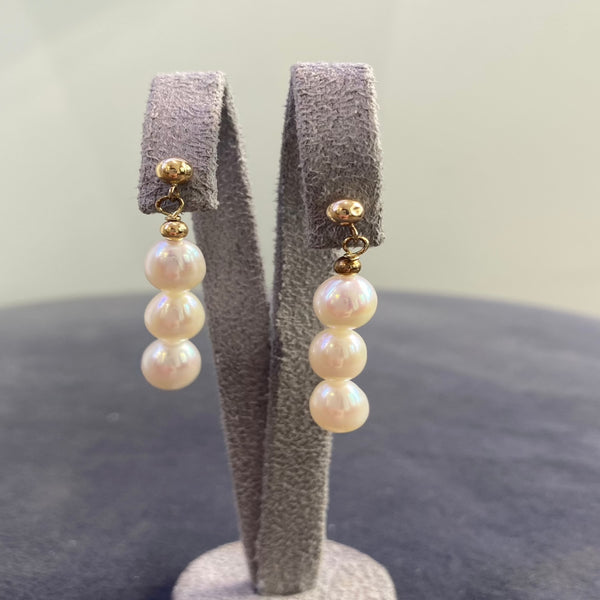 Pearl Drop Earrings - 9ct Yellow Gold