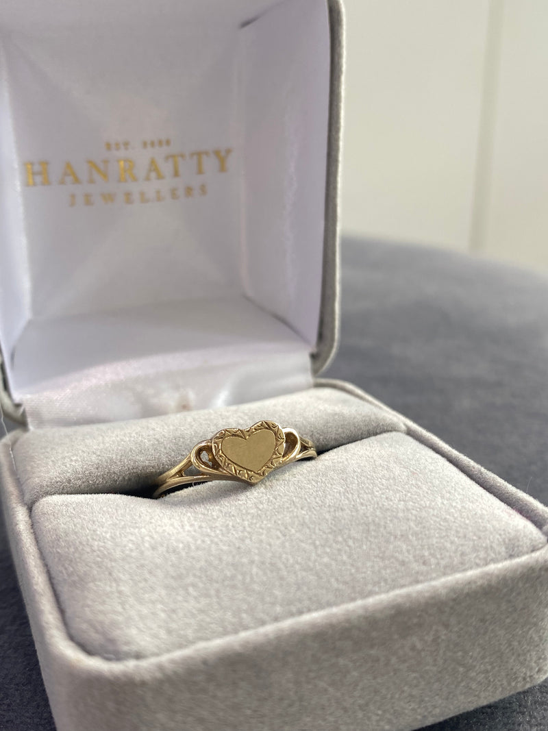 Plain Heart Ring - 9ct Yellow Gold