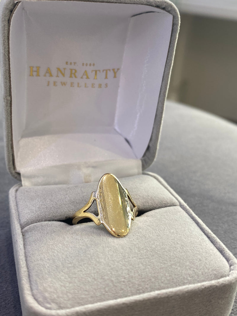 Plain Oval Shape Ring - 9ct Yellow Gold