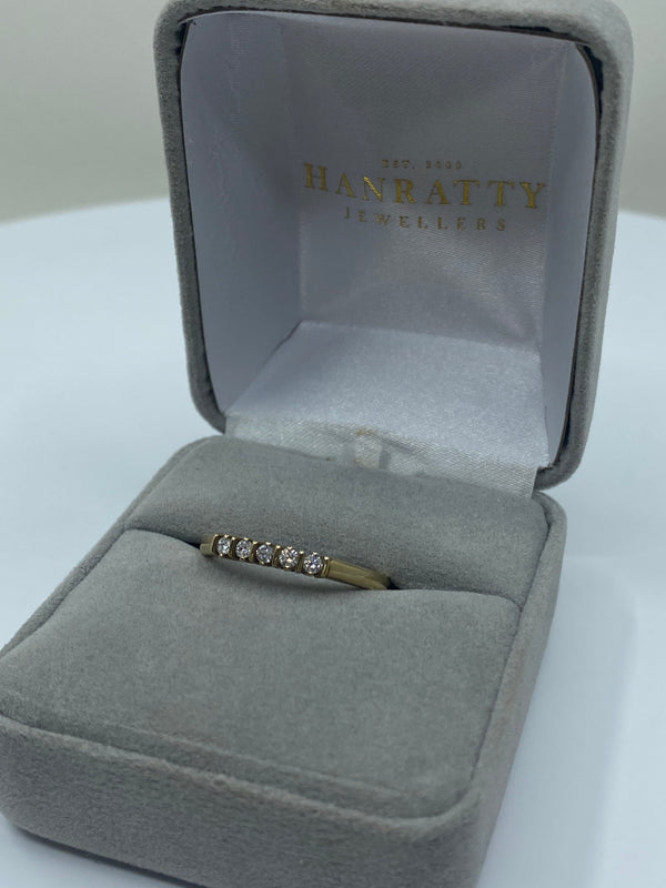 Diamond Stone Ring - 9ct Yellow Gold