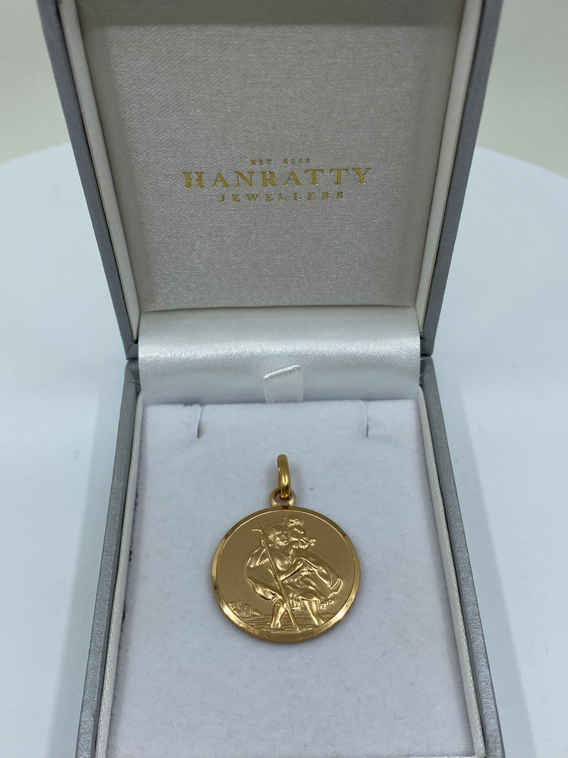 Round St Christopher Medal - 9ct Yellow Gold