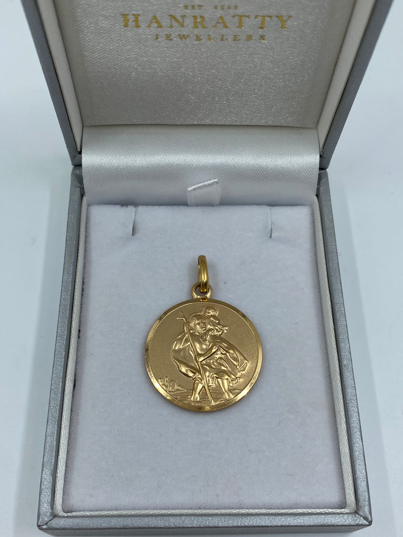 Round St Christopher Medal - 9ct Yellow Gold