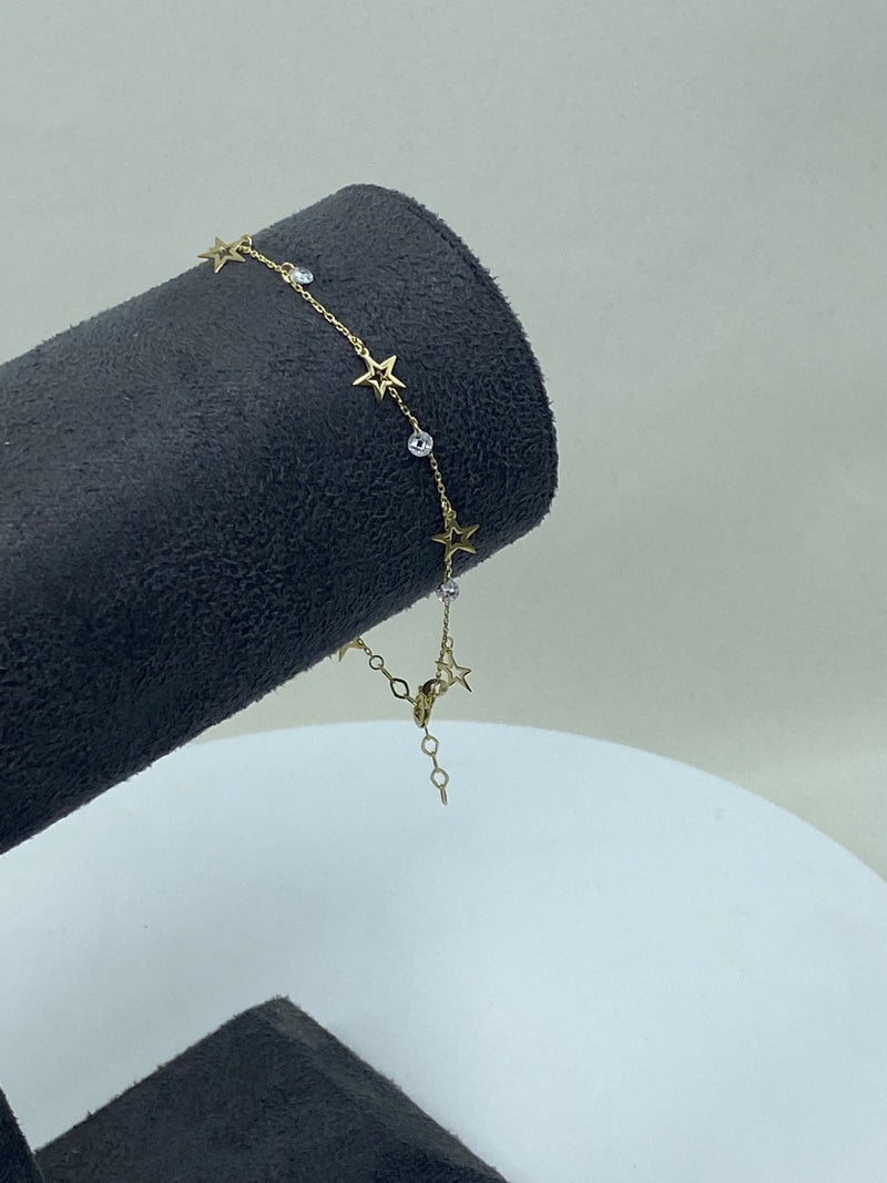 CZ Bracelet with Star - 9ct Gold