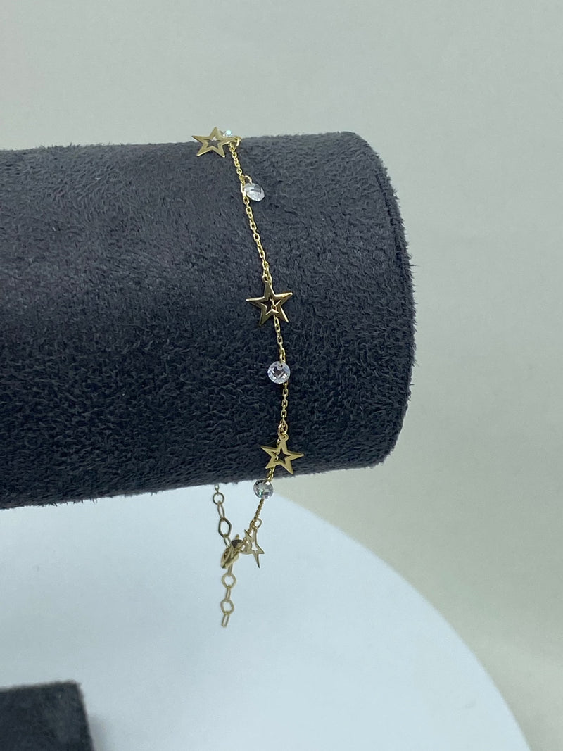 CZ Bracelet with Star - 9ct Gold