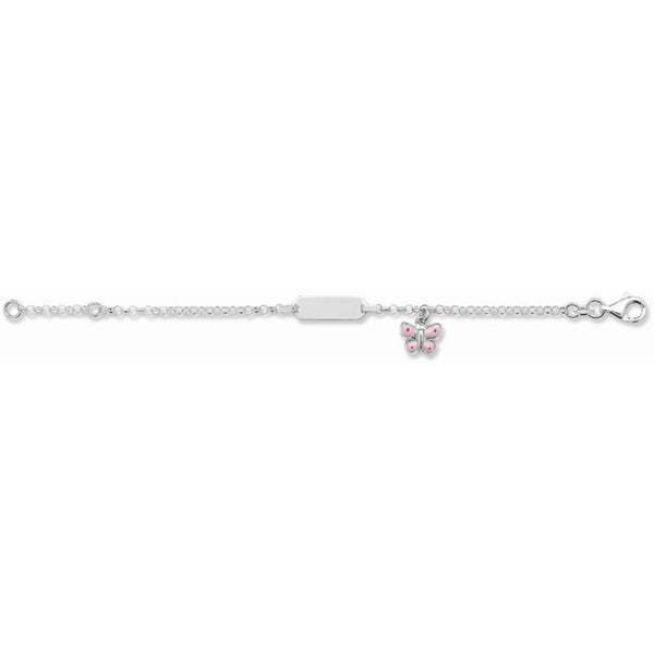 Pink Butterfly Bracelet - Sterling Silver