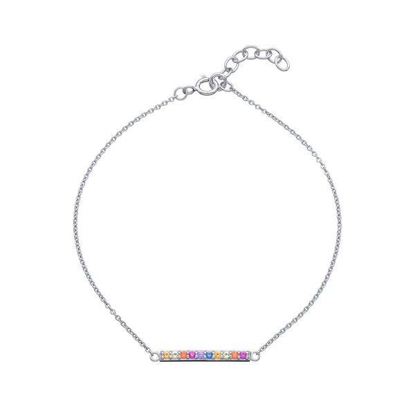 Coloured Cubic Zirconia Bracelet - Sterling Silver