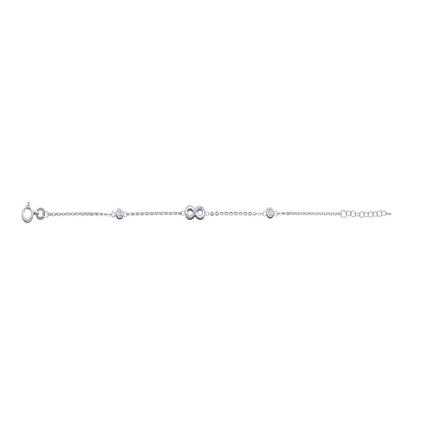 Cubic Zirconia Infinity Bracelet - Sterling Silver