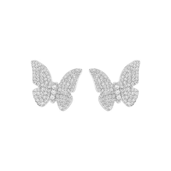 Butterfly Stud Earrings - Sterling Silver