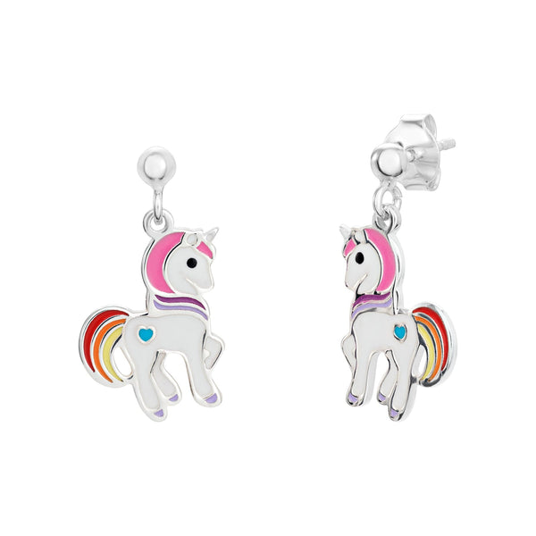 Coloured Pony Earrings - Sterling Silver