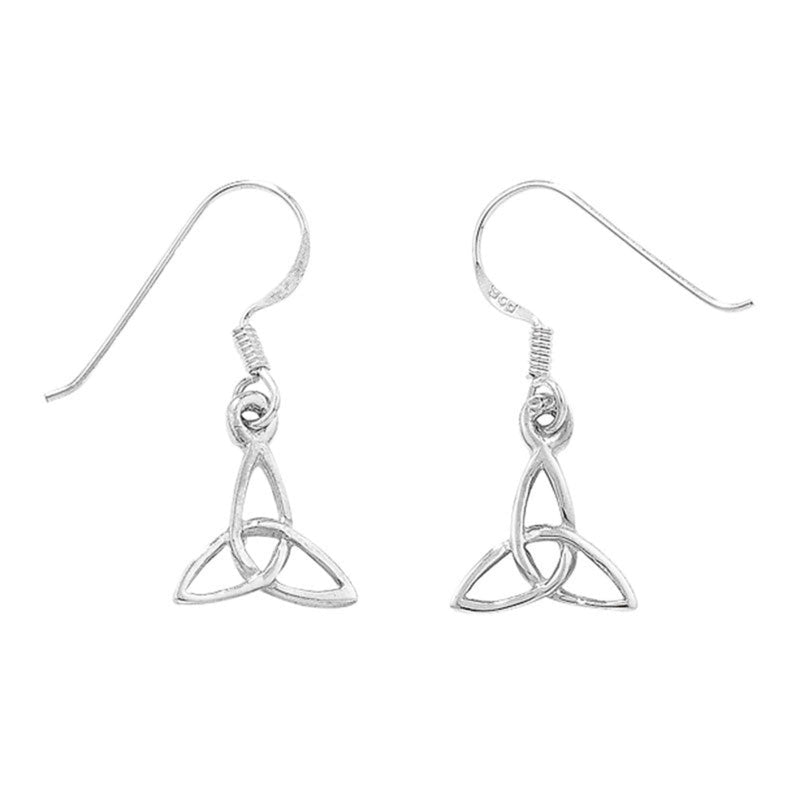 Celtic Trinity Knot Drop Earrings - Sterling Silver