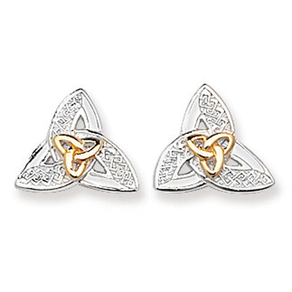 Celtic Stud Earrings - Sterling Silver Gold Plated