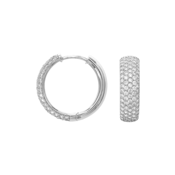 Cubic Zirconia Hoop Earrings - Sterling Silver