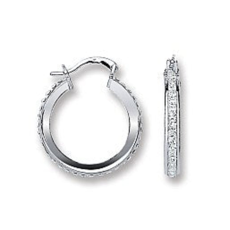 Crystal Hoop Earrings - Sterling Silver