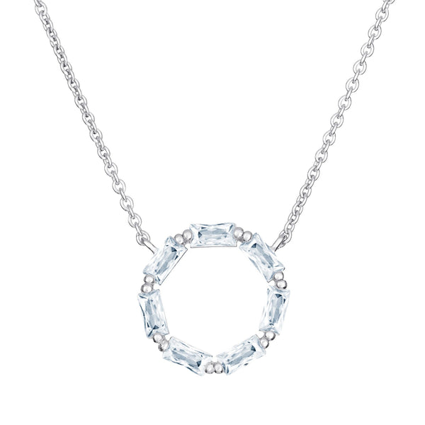 Cable Style Cubic Zirconia Chain - Sterling Silver