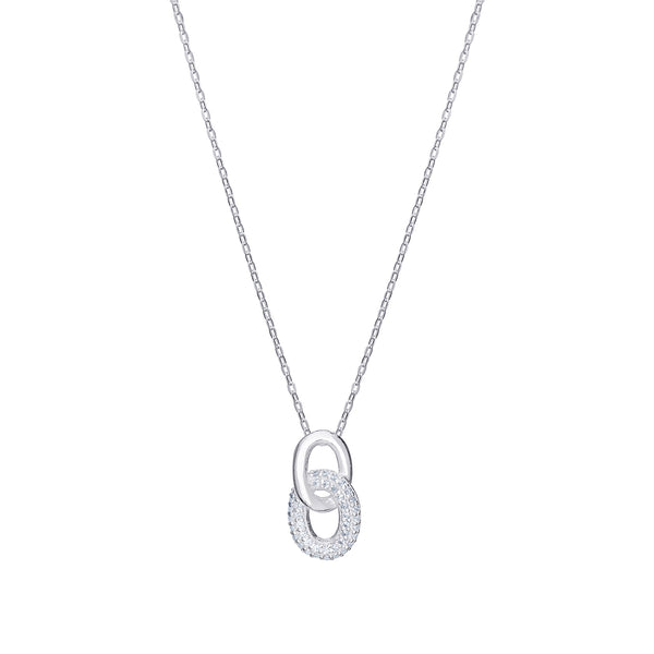 CZ Drop Pendant Necklace - Sterling Silver