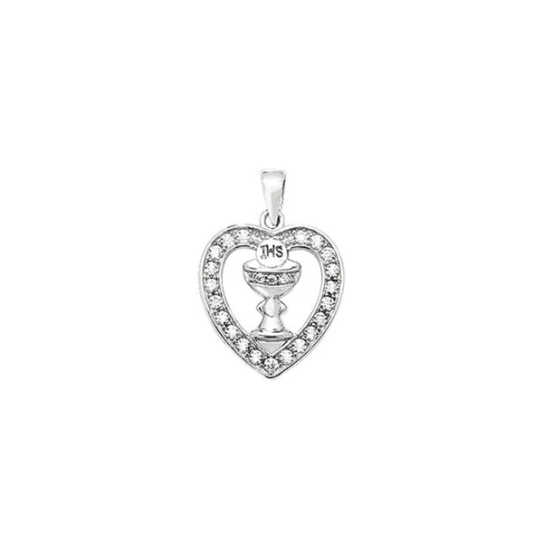 Heart Pendant With Host - Sterling Silver