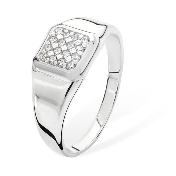 Gents Cubic Zirconia Ring - Sterling Silver