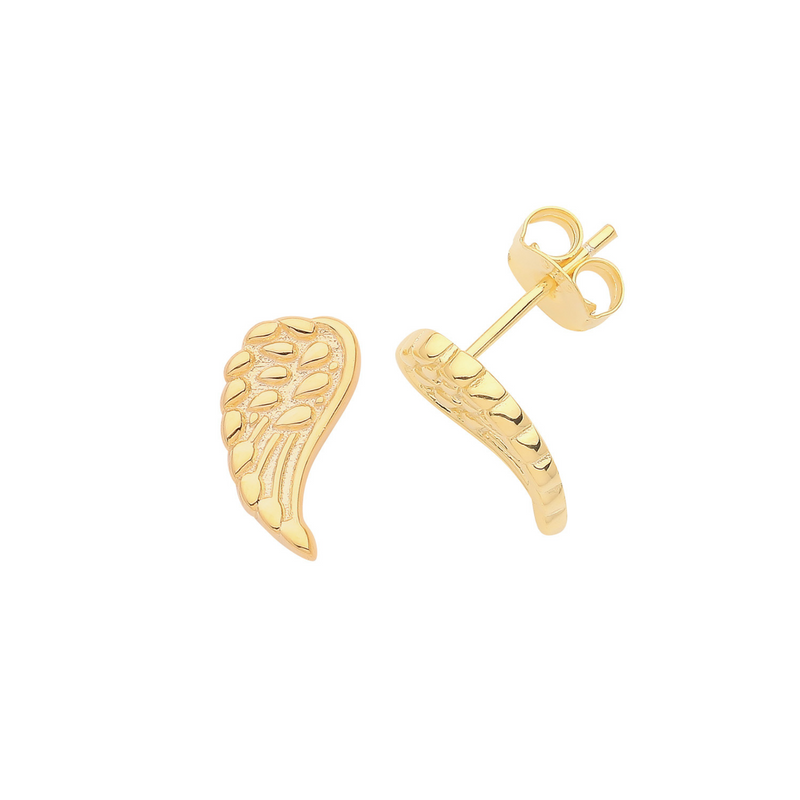 Angel Wing Studs - Silver Gold Plated